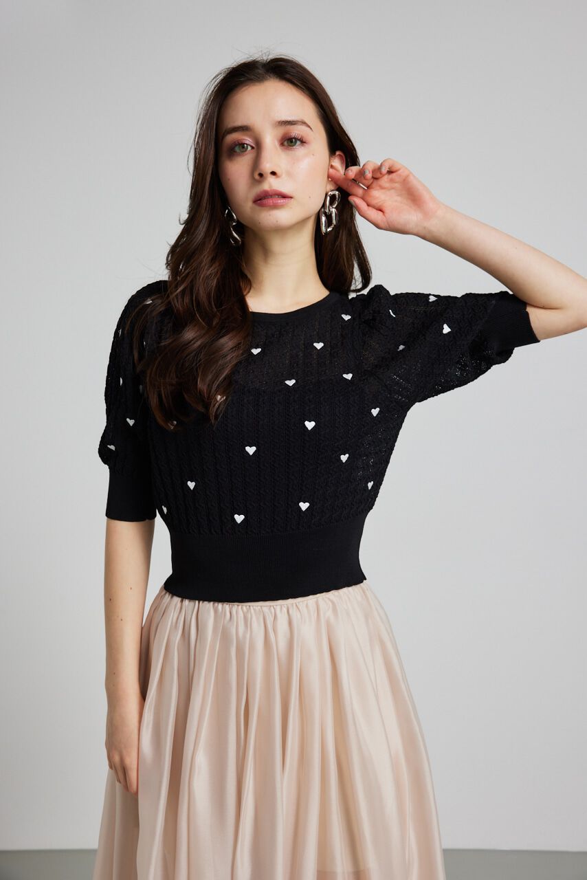 rienda「2WAYハートドットパフknitTOP」|ニット・セーター|