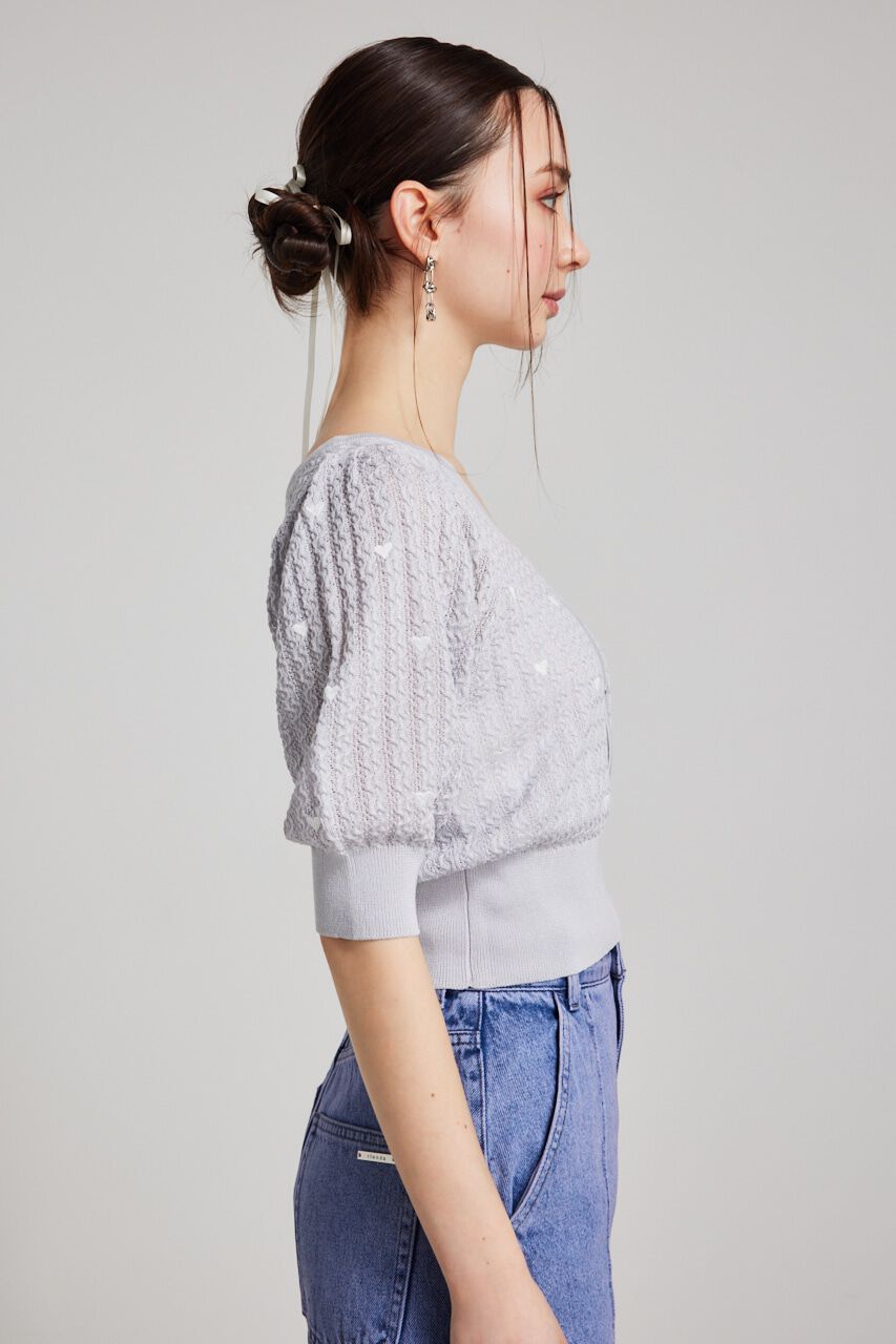 rienda「2WAYハートドットパフknitTOP」|ニット・セーター|