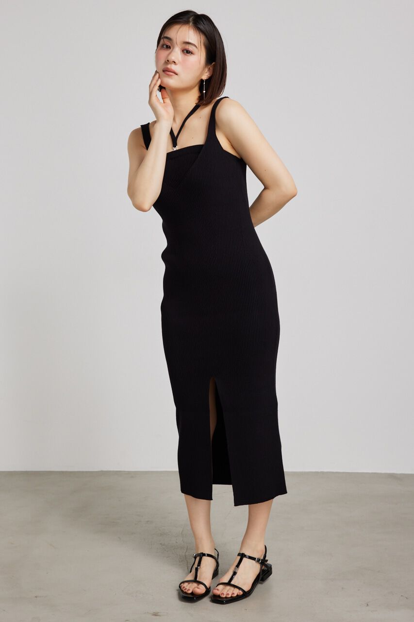 rienda「ベアSETサスペンダーKnit OP」|ワンピース|