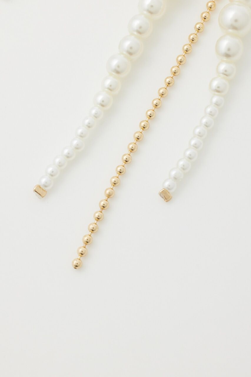 rienda「フェイクパールリボンピアス」|ピアス|