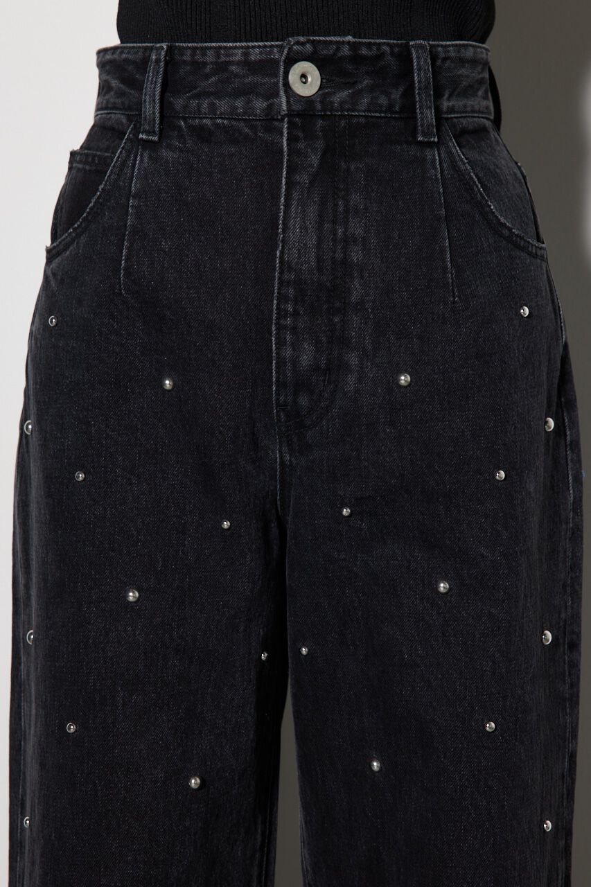 rienda「スタッズデザインワイドデニムパンツ」|その他|