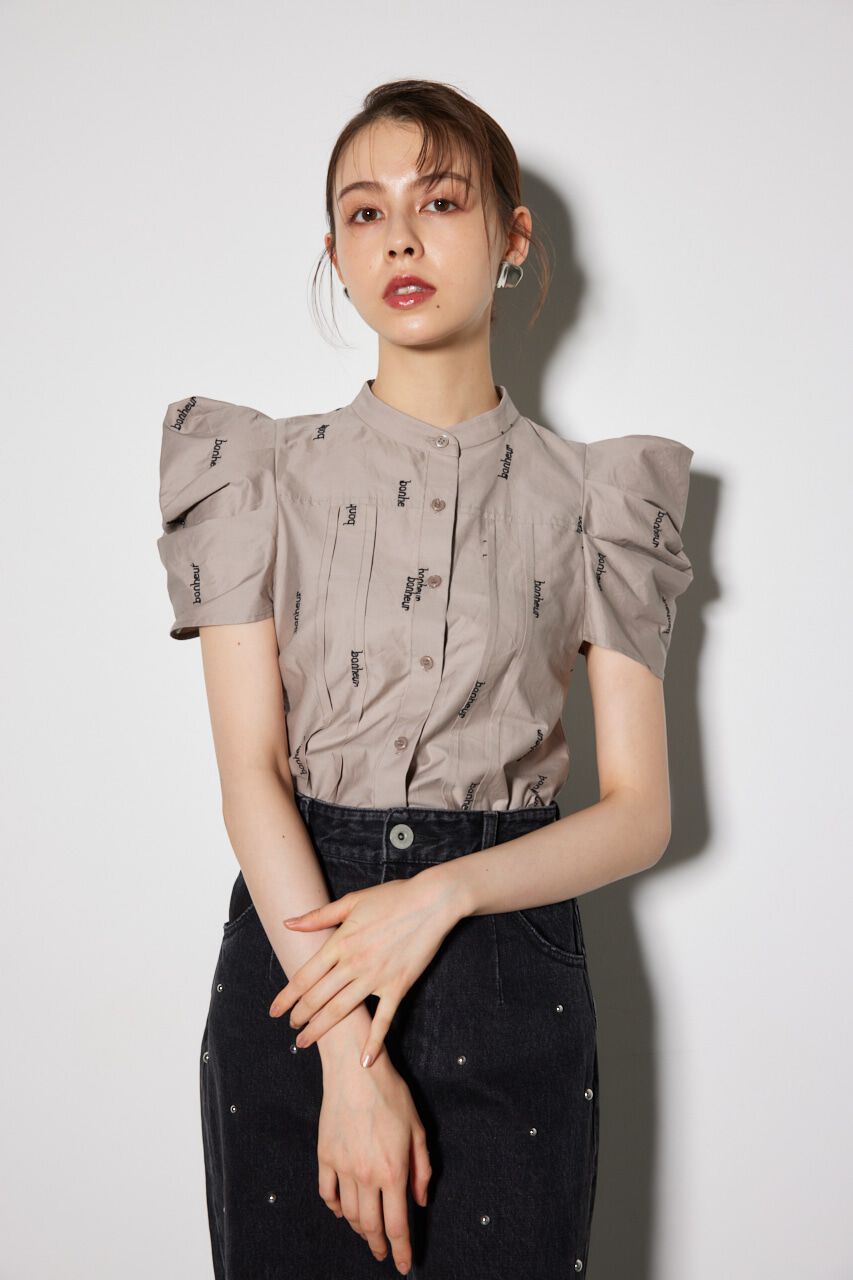 rienda「ショルダーデザイン刺繍ポイントブラウス」|シャツ・ブラウス|BEG