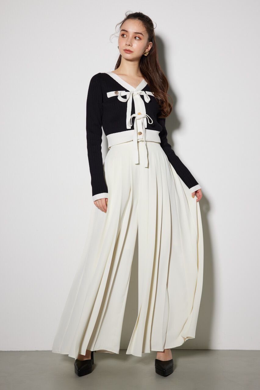 rienda「配色リボンニットカーデ」|ニット・セーター|