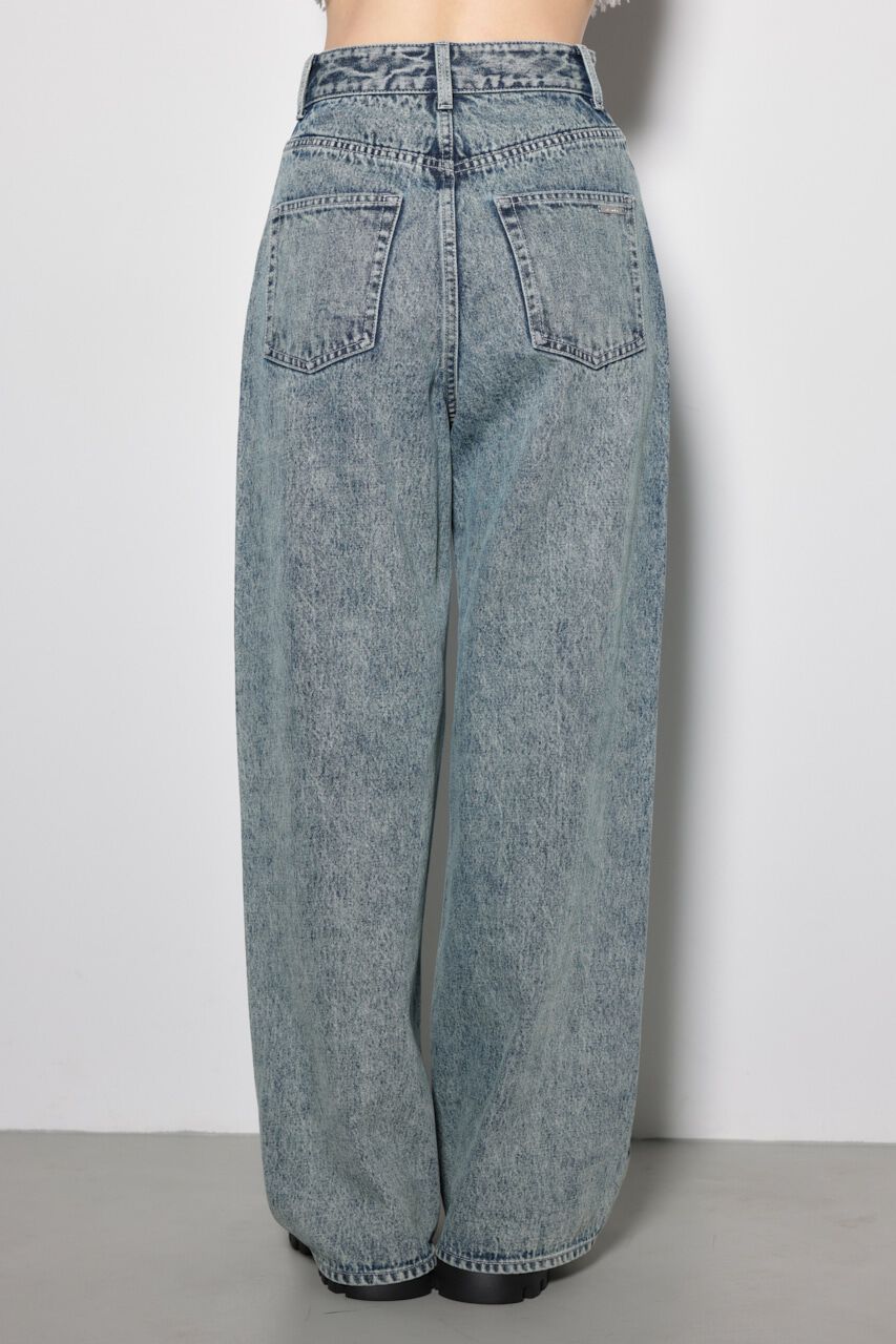 rienda「スリムタックワイドデニムパンツ」|デニム|