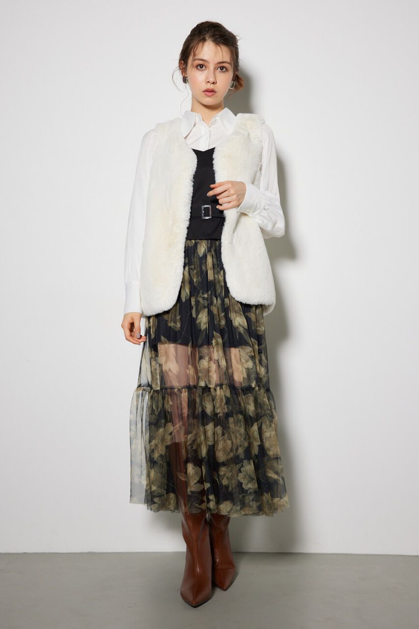 rienda「リュクシーフェイクファージレ」|ダウンベスト・ベスト|