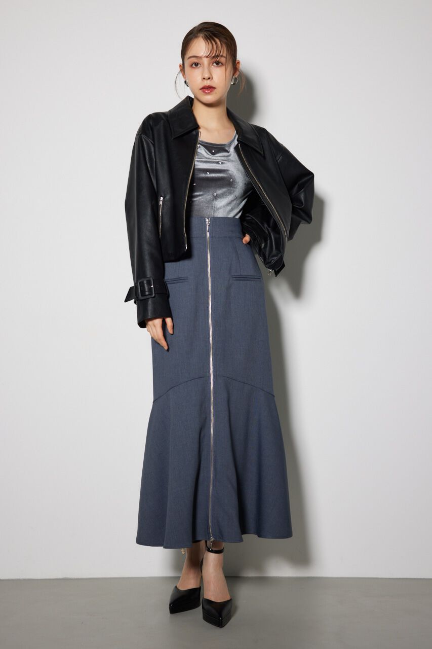 rienda「フェイクレザーショートZIPジャケット」|その他|