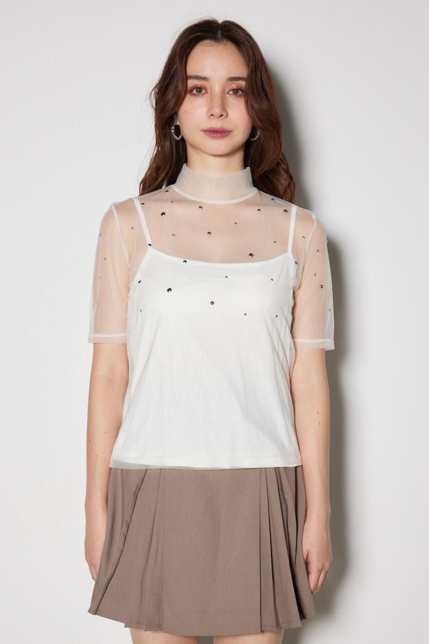 rienda「メタルボールシアートップス」|Tシャツ・カットソー|