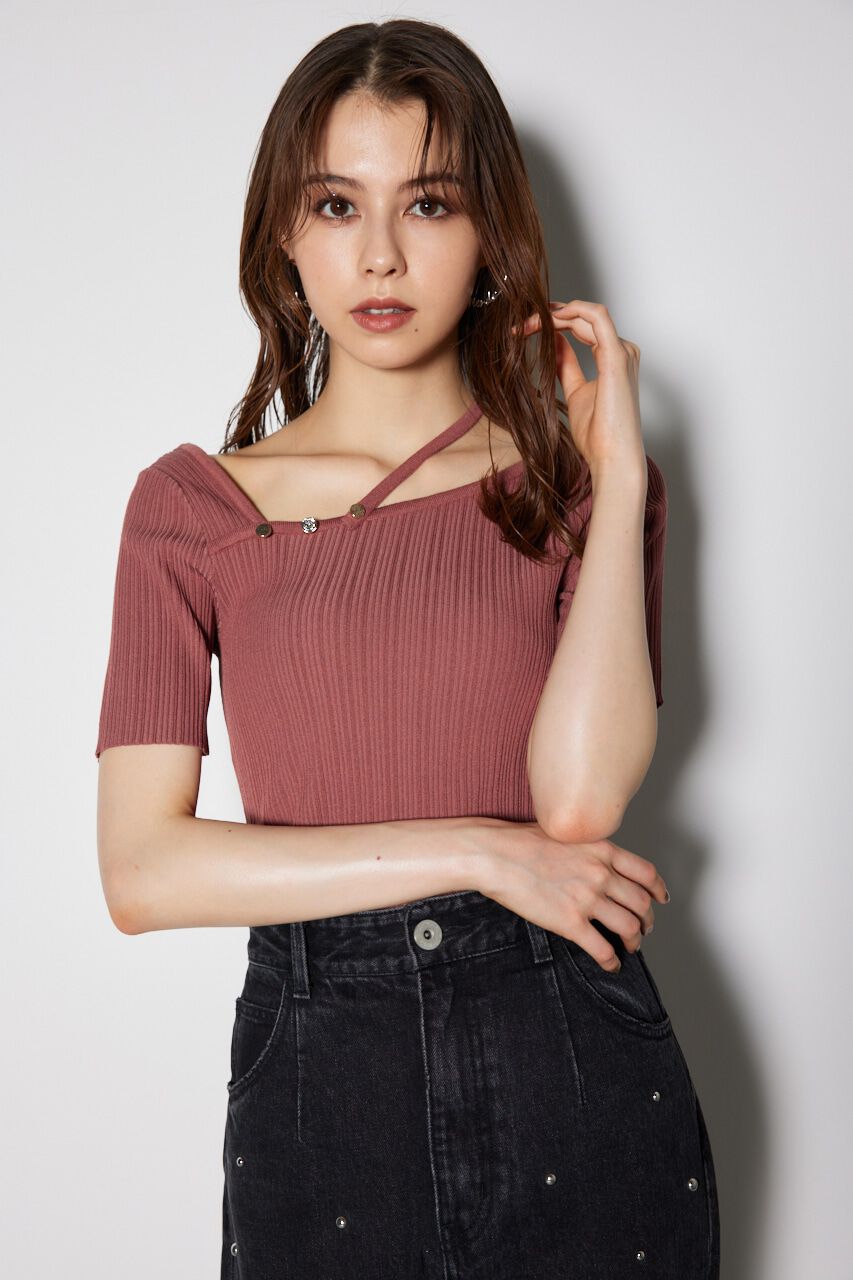 rienda「2WAYアシンメトリーニットトップス」|ニット・セーター|PNK