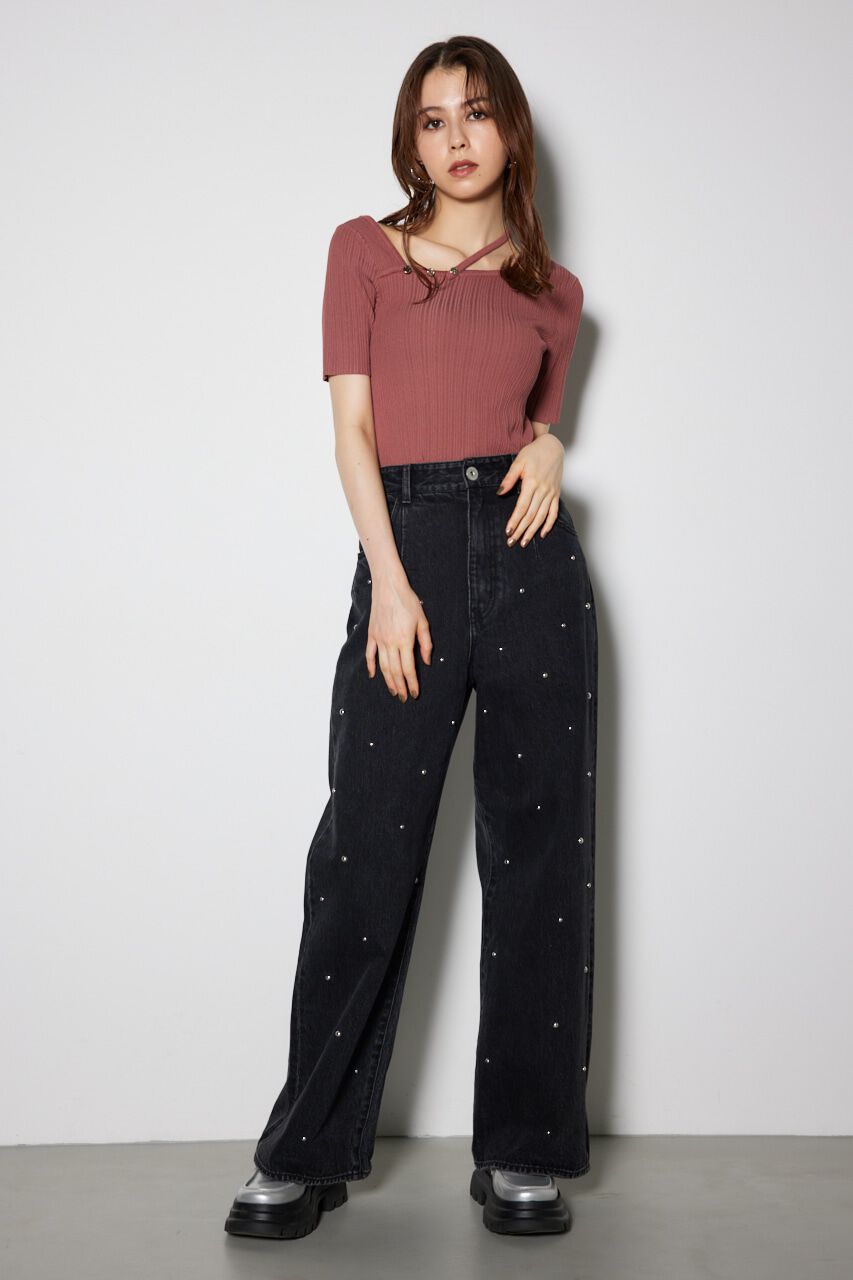 rienda「2WAYアシンメトリーニットトップス」|ニット・セーター|