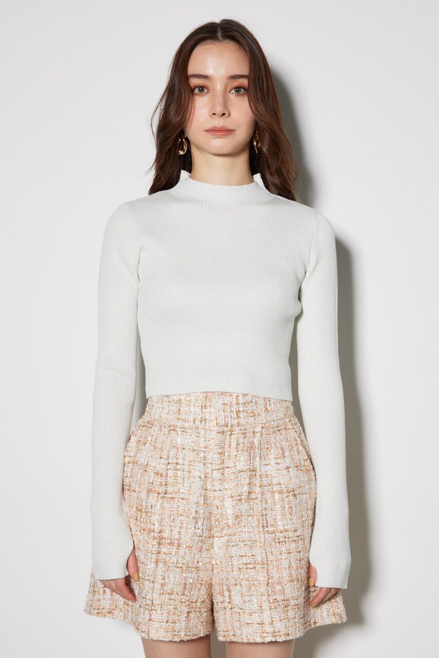 rienda「サムホール付きウォッシャブルハイネック ニット トップス」|ニット・セーター|