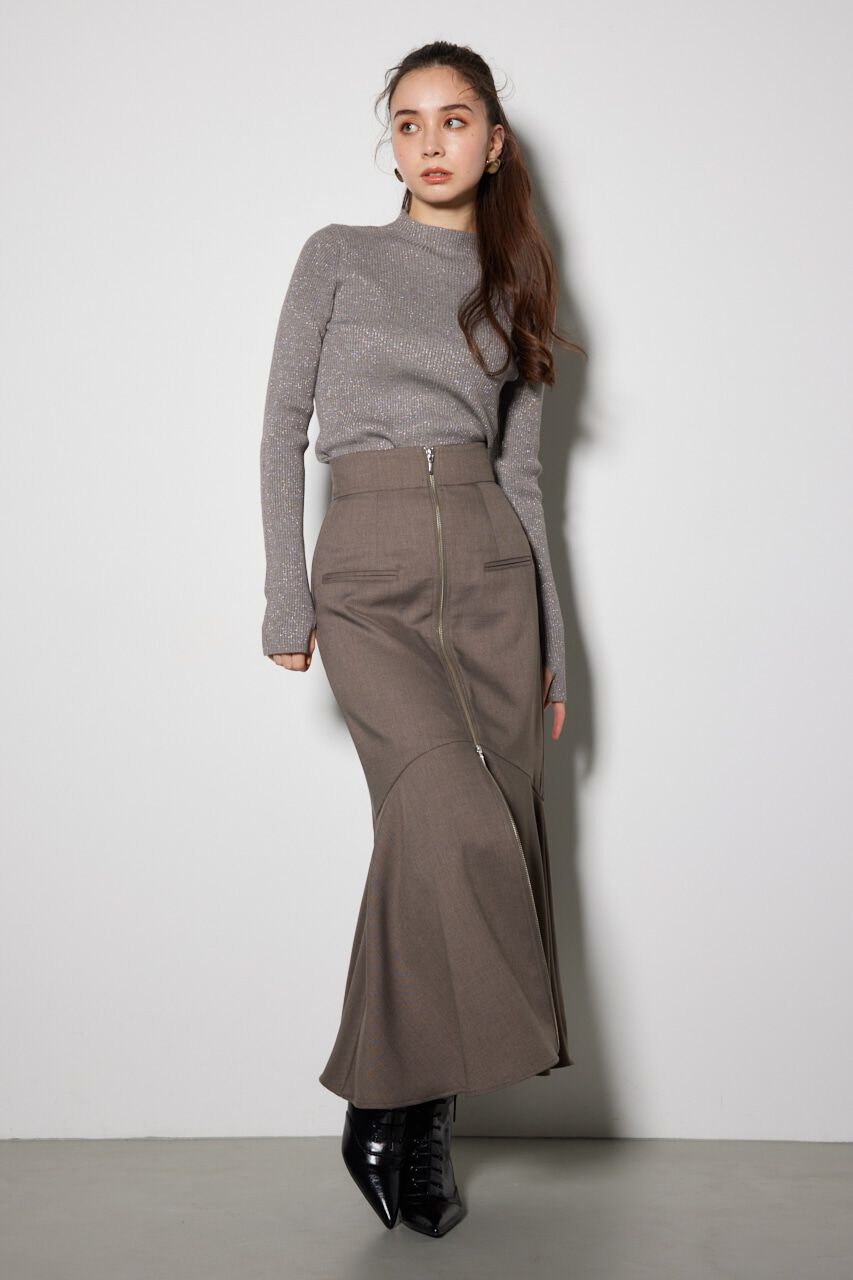 rienda「サムホール付きウォッシャブルハイネック ニット トップス」|ニット・セーター|