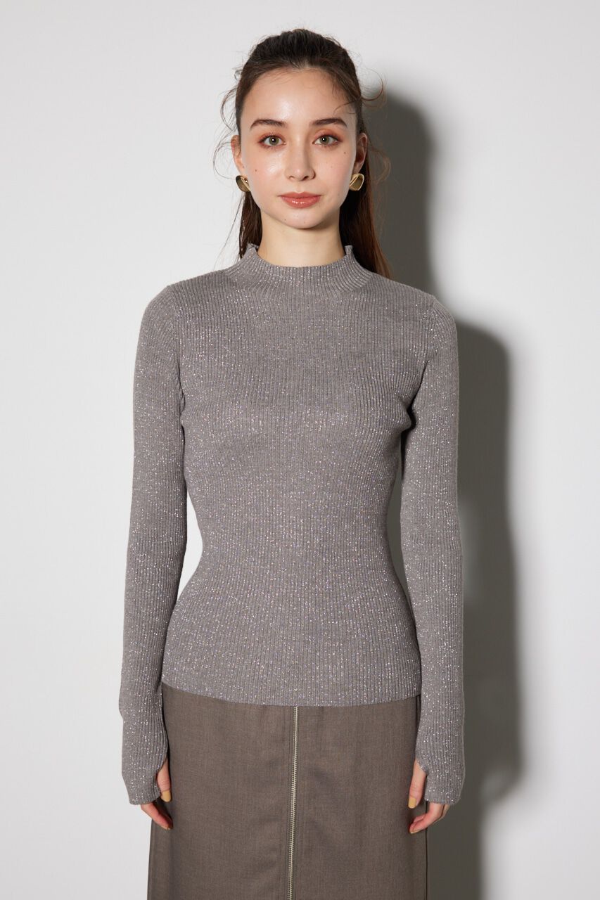 rienda「サムホール付きウォッシャブルハイネック ニット トップス」|ニット・セーター|