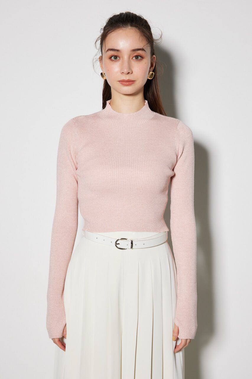 rienda「サムホール付きウォッシャブルハイネック ニット トップス」|ニット・セーター|