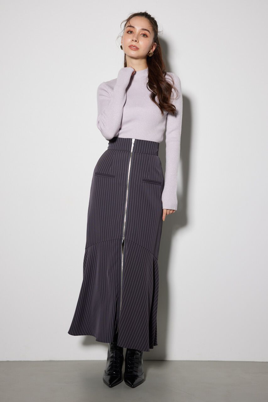 rienda「サムホール付きウォッシャブルハイネック ニット トップス」|ニット・セーター|