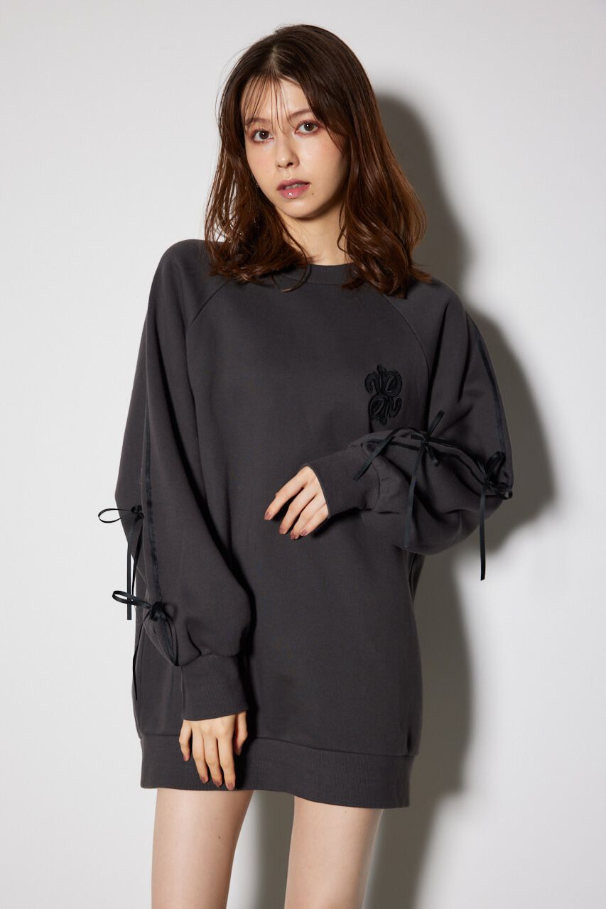 rienda「リボンスリーブ裏起毛ミニワンピース」|ワンピース|