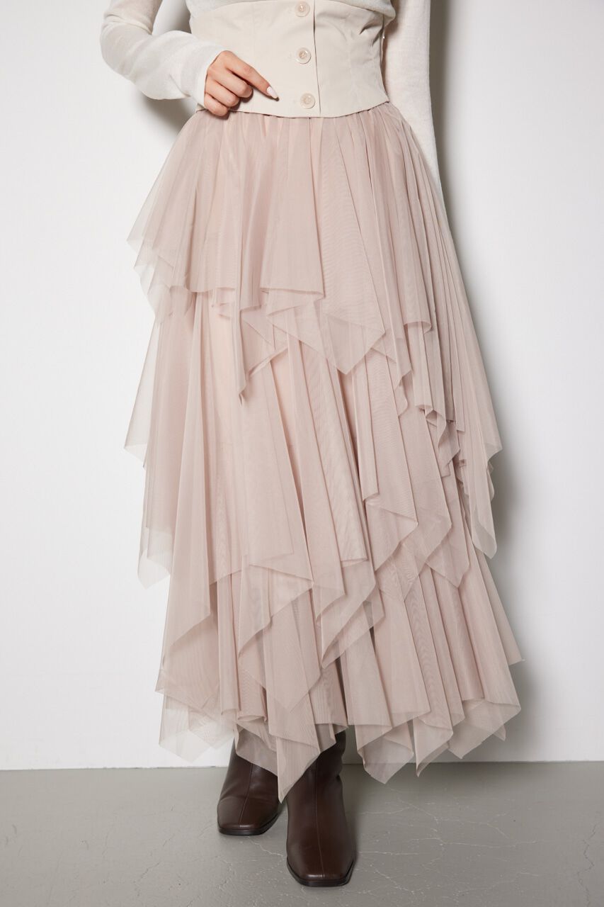 rienda「2WAYコルセットランダムチュールハイウエスト スカート」|スカート|
