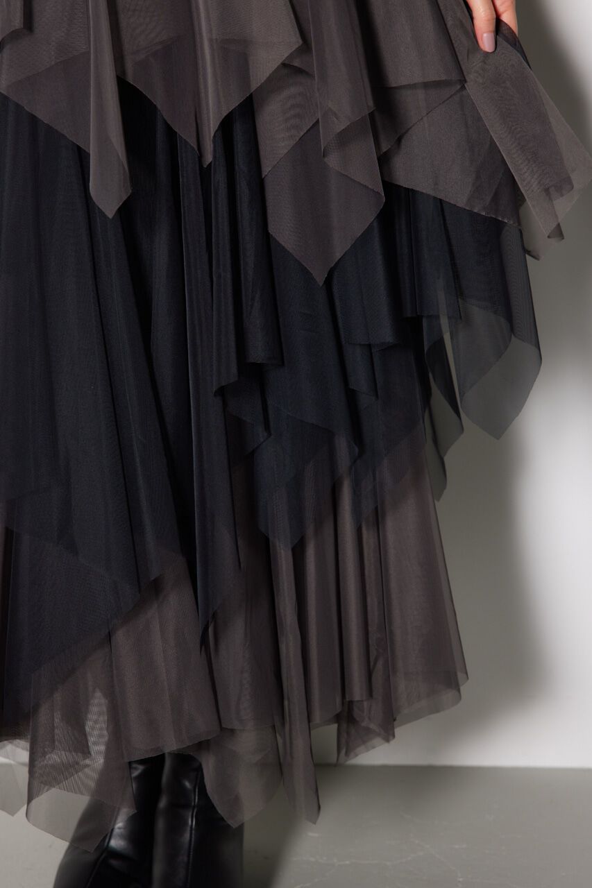 rienda「2WAYコルセットランダムチュールハイウエスト スカート」|スカート|