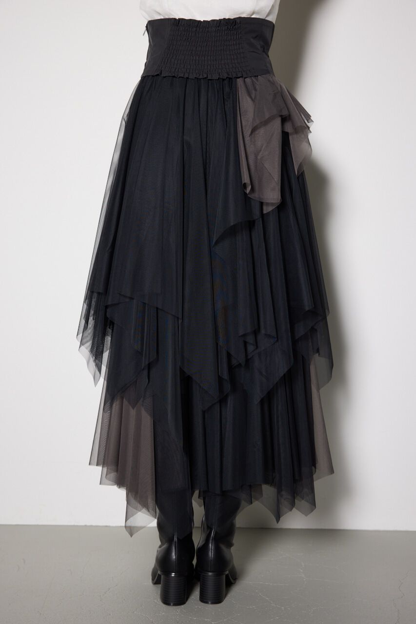 rienda「2WAYコルセットランダムチュールハイウエスト スカート」|スカート|