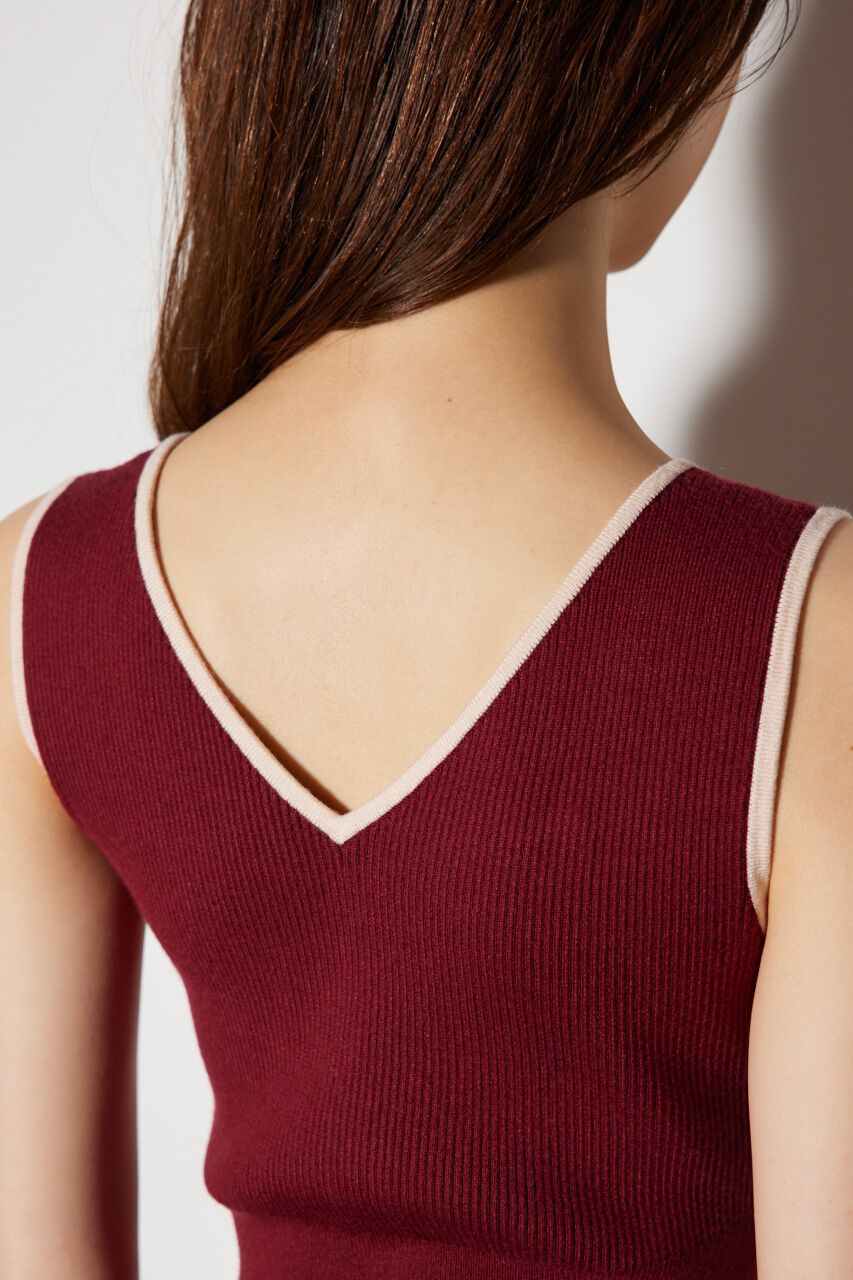 rienda「バイカラーカーデセットニットワンピース」|ワンピース|