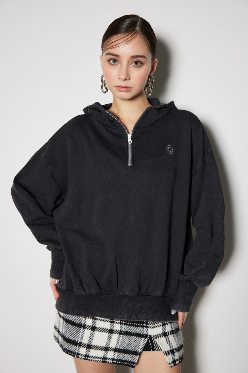 rienda「Bigパーカーロゴスウェットトップス」|Tシャツ・カットソー|BLK