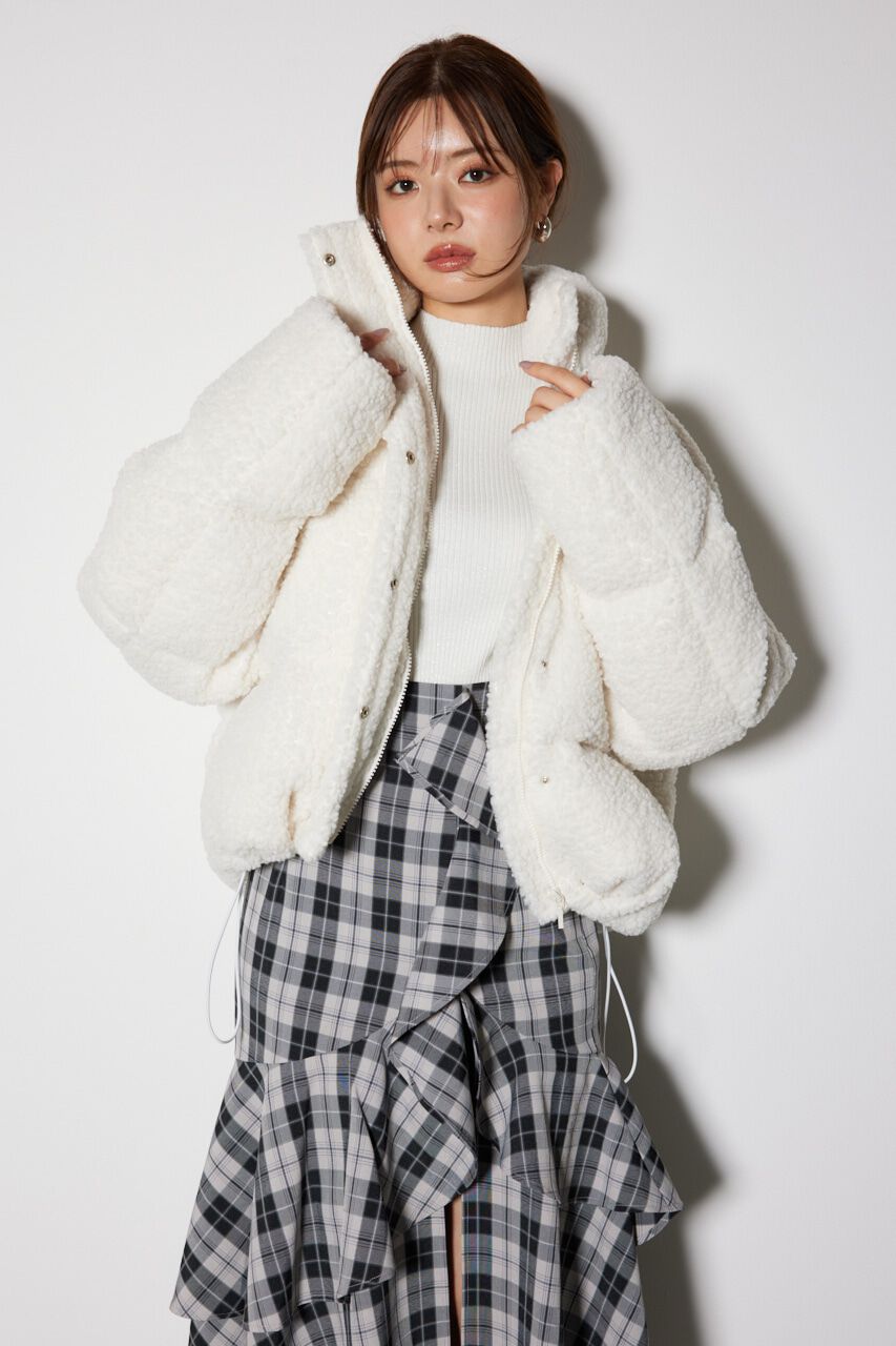 rienda「フード付きショートボアダウンジャケット」|その他|