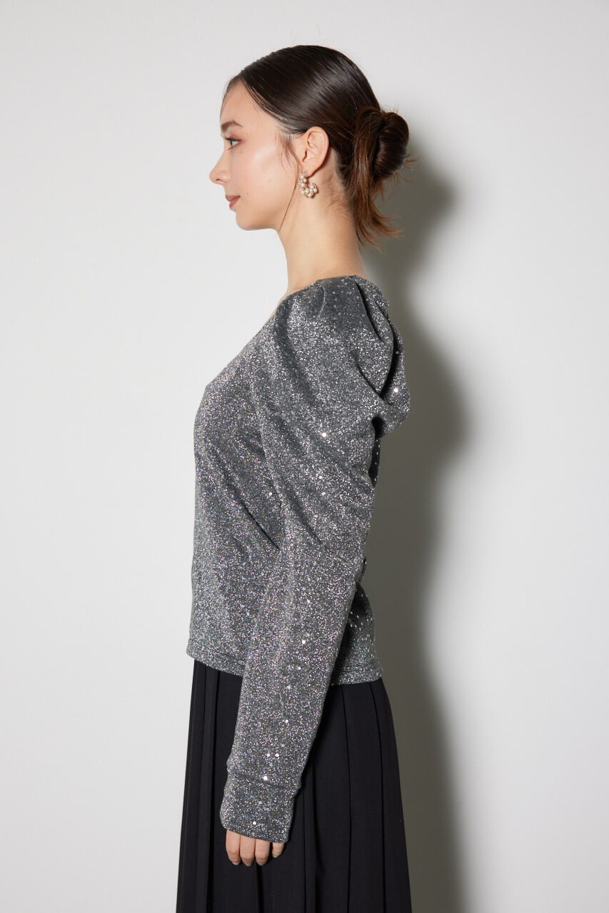 rienda「スパークリングギャザースリーブカットトップス」|Tシャツ・カットソー|