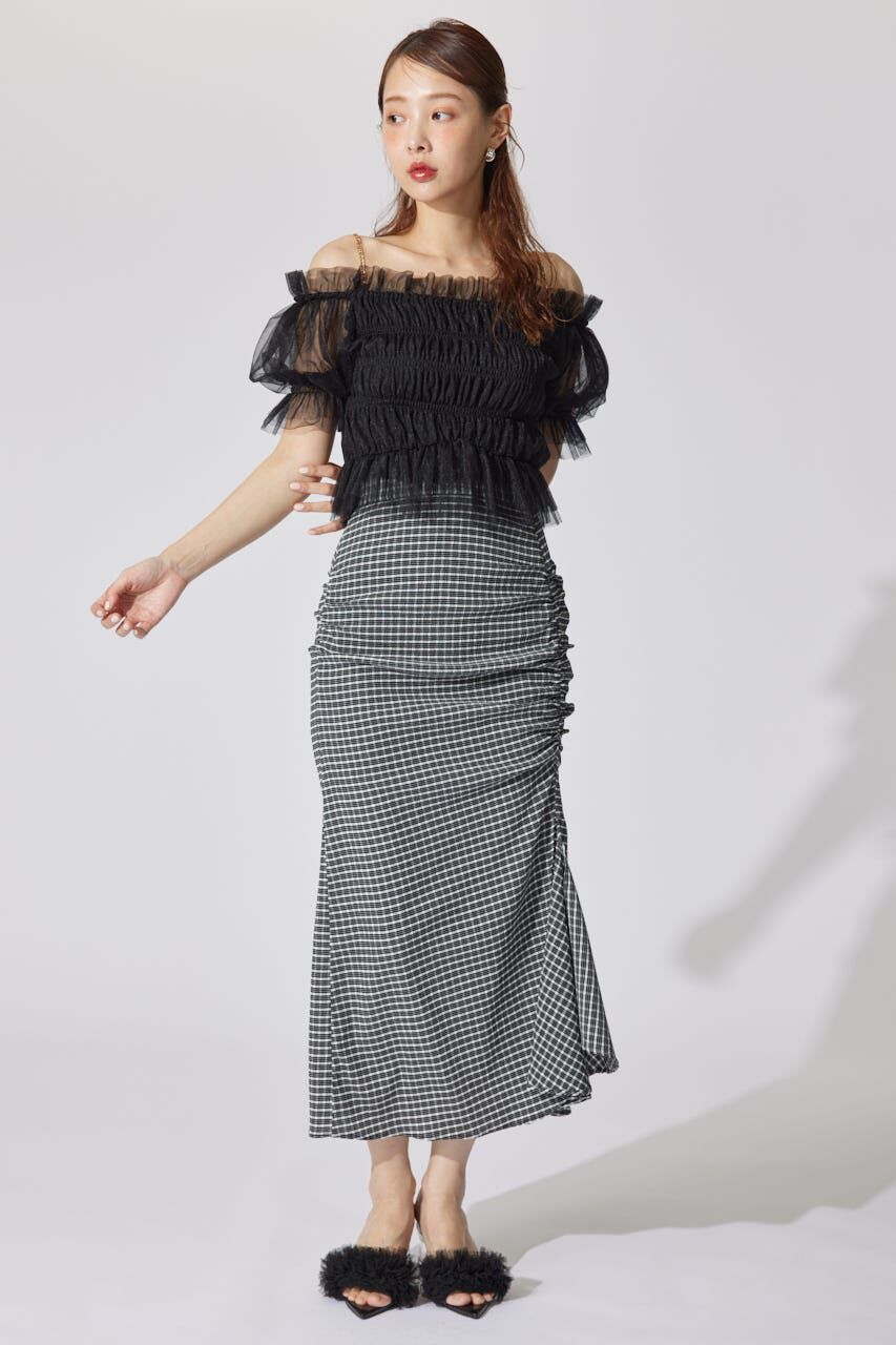 rienda「シアーオフショルショートスリーブブラウス」|シャツ・ブラウス|