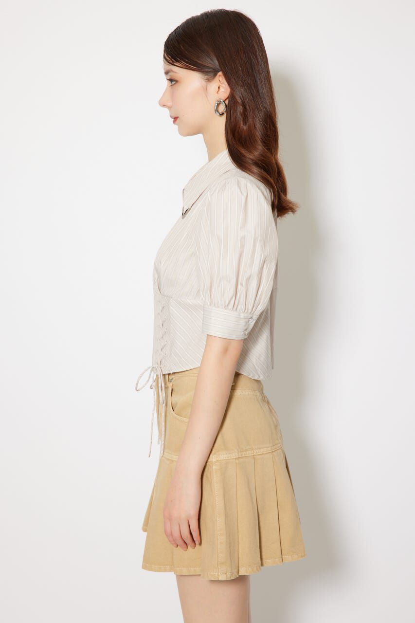 rienda「コンパクトレースアップブラウス」|シャツ・ブラウス|