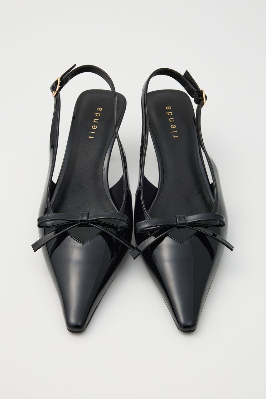 rienda「リボンエナメルミュール」|サンダル|