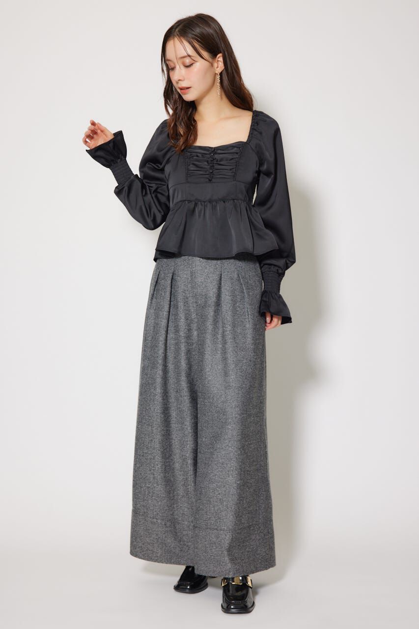 rienda「ギャザーペプラムブラウス」|シャツ・ブラウス|