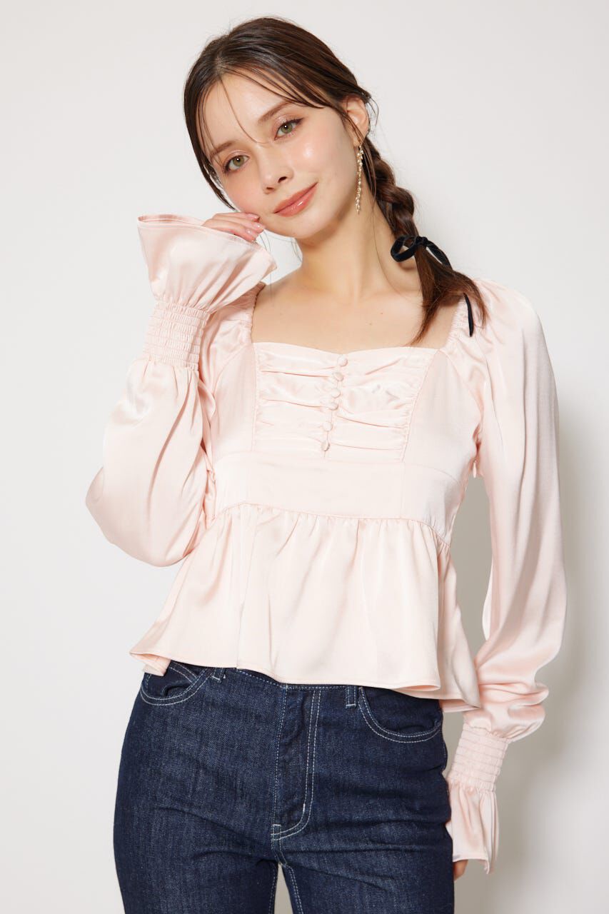 rienda「ギャザーペプラムブラウス」|シャツ・ブラウス|PNK