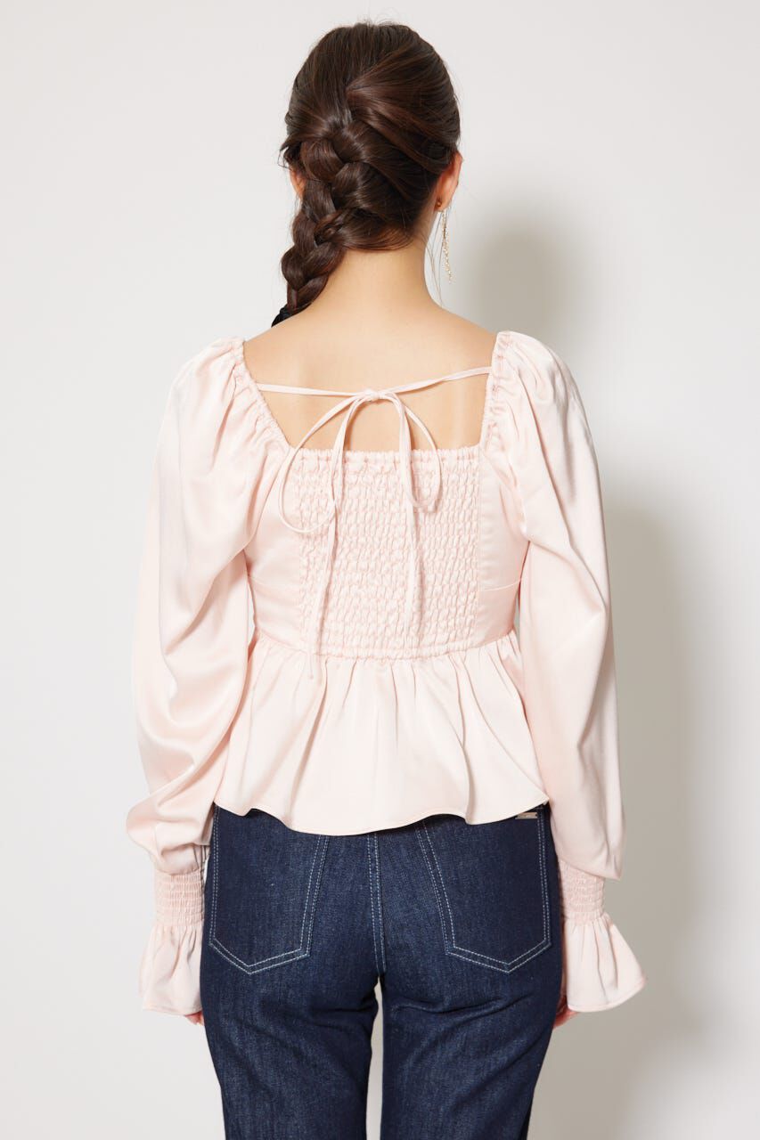 rienda「ギャザーペプラムブラウス」|シャツ・ブラウス|