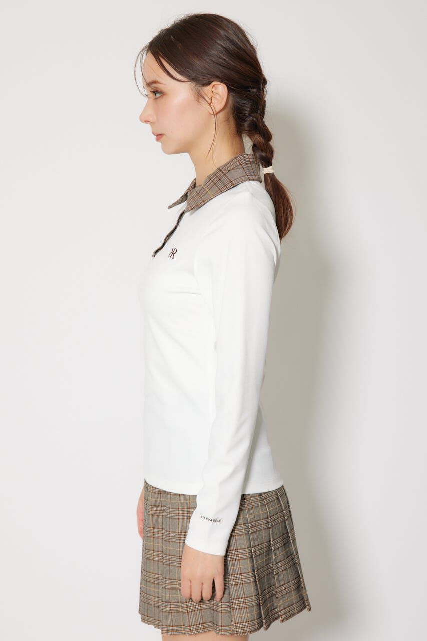 rienda「襟付きコンパクトカットトップス」|Tシャツ・カットソー|