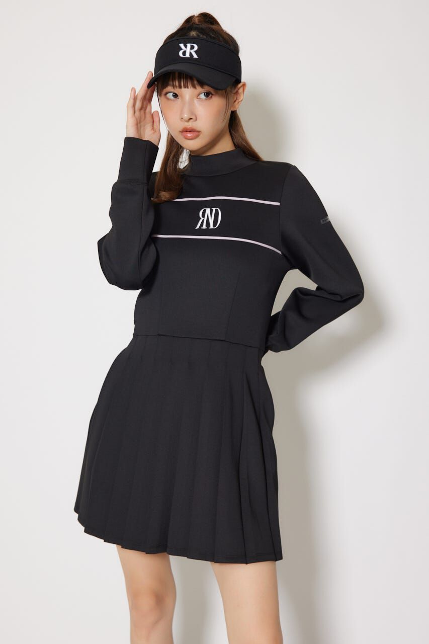 rienda「バックリボンRNDロゴカットワンピース」|ワンピース|BLK