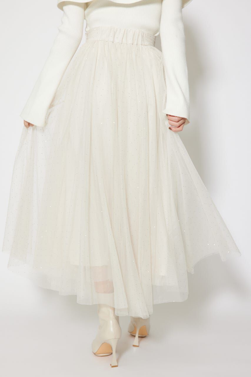 rienda「デコレーションチュールフレアスカート」|スカート|