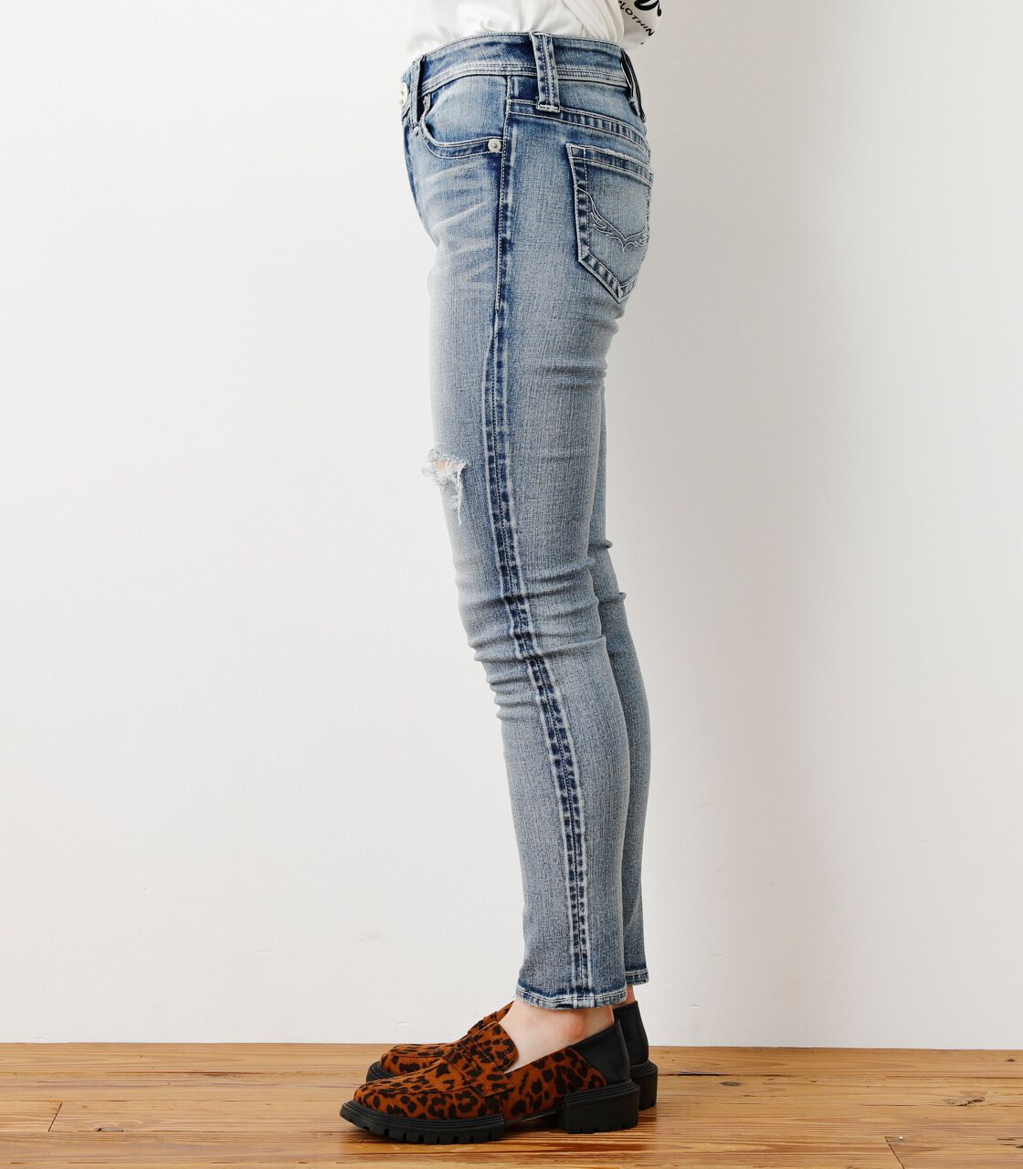 RODEO CROWNS「ADDICTIVE COOL クラッシュTYPE2スキニーL」|デニム|