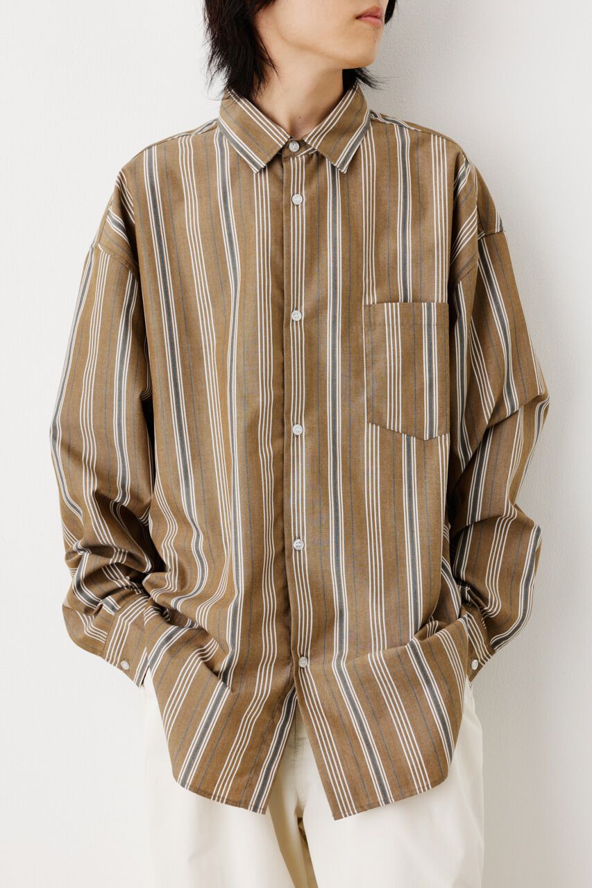 RODEO CROWNS「マルチストライプワイドシャツ」|シャツ・ブラウス|柄BRN5