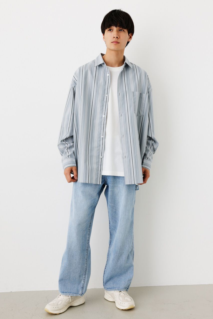 RODEO CROWNS「マルチストライプワイドシャツ」|シャツ・ブラウス|柄BLU5