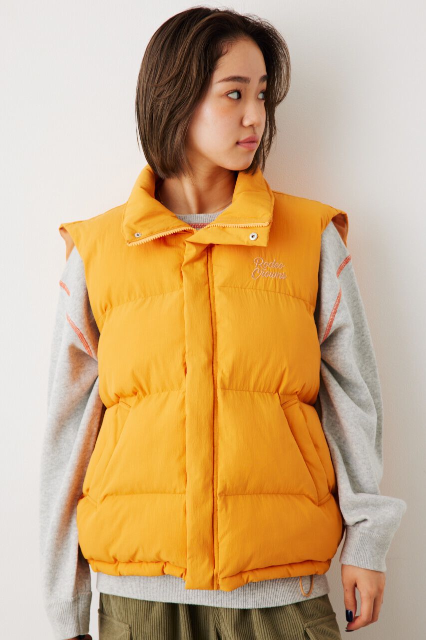 RODEO CROWNS「スタンドネック PUFF ベスト」|ダウンベスト・ベスト|