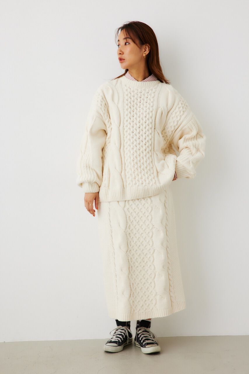 RODEO CROWNS「モールニットケーブルスカート」|スカート|