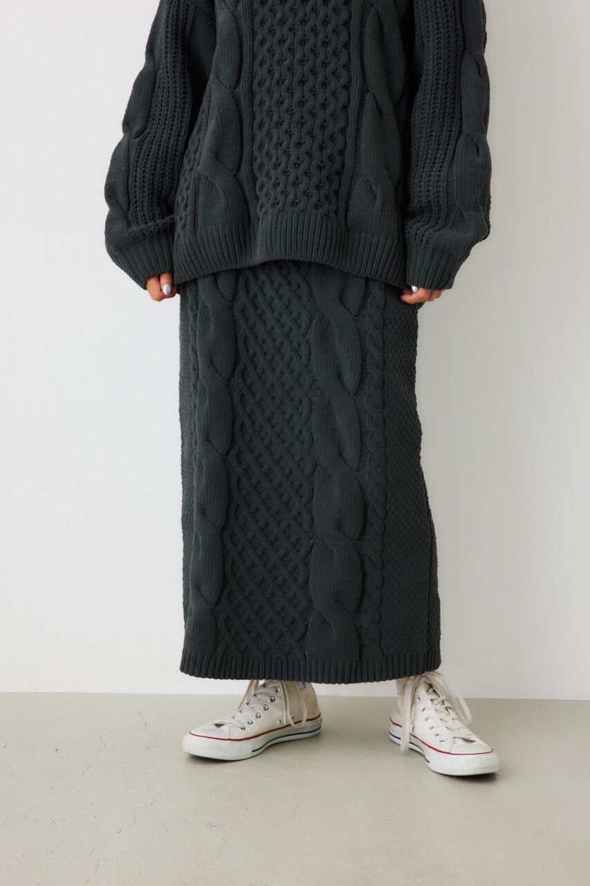 RODEO CROWNS「モールニットケーブルスカート」|スカート|C.GRY