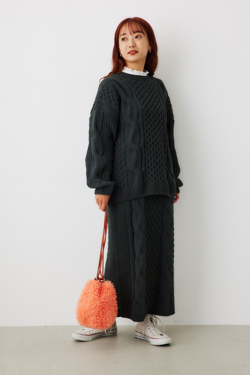 RODEO CROWNS「モールニットケーブルスカート」|スカート|