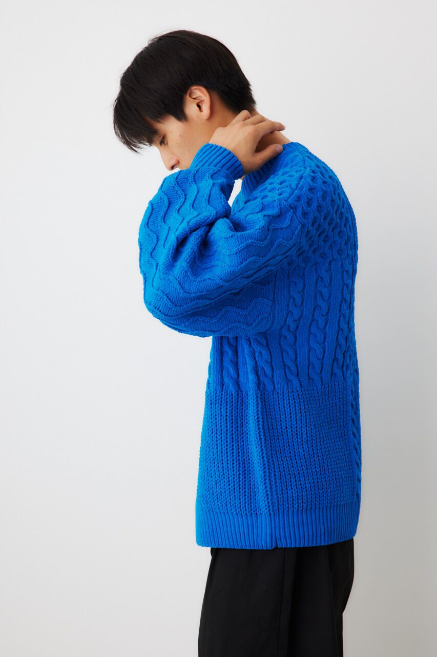 RODEO CROWNS「メンズモールケーブルニットトップス」|ニット・セーター|