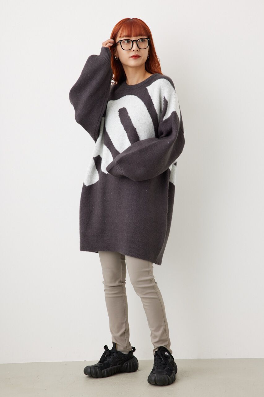 RODEO CROWNS「ブークレビッグロゴニットワンピース」|ワンピース|BLK