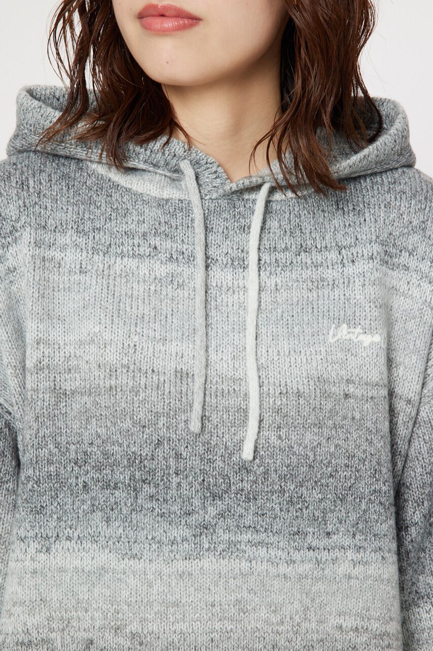 RODEO CROWNS「グラデーションニットフーディートップス」|ニット・セーター|