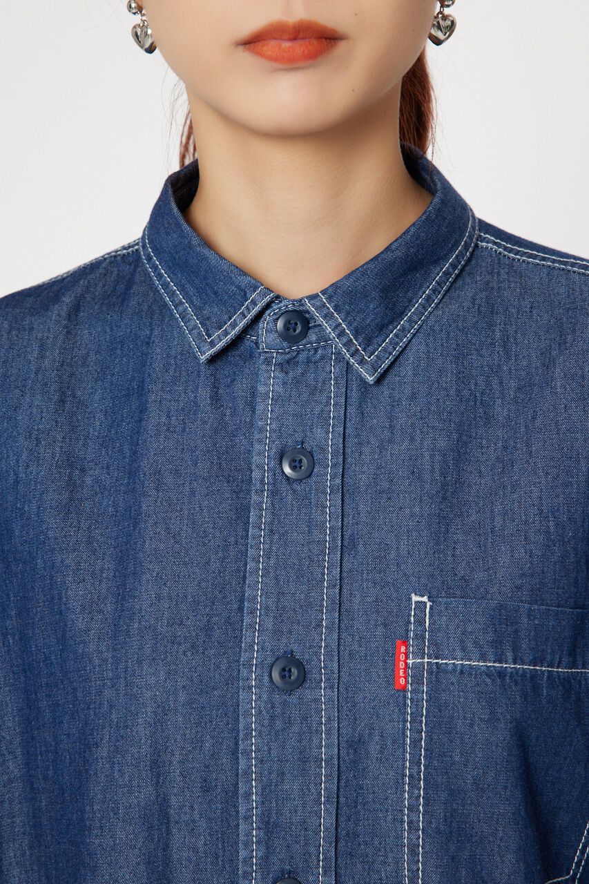 RODEO CROWNS「カラーステッチシャツワンピース」|ワンピース|