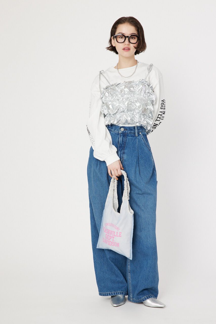 RODEO CROWNS「メタリックギャザーキャミソール」|キャミソール|