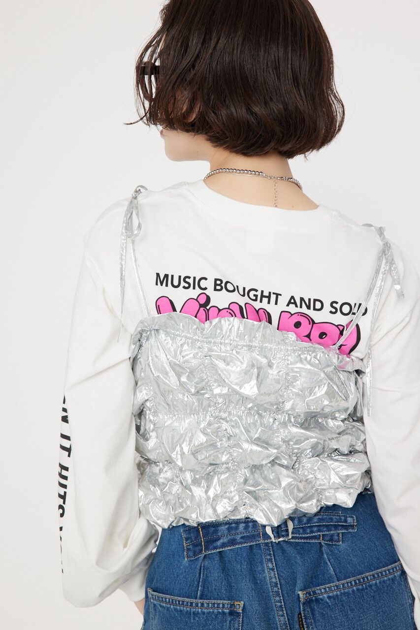 RODEO CROWNS「メタリックギャザーキャミソール」|キャミソール|