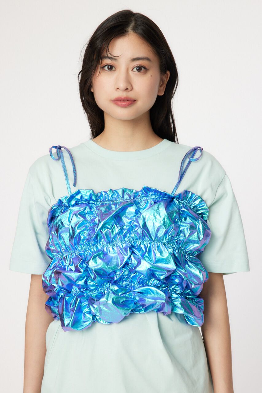 RODEO CROWNS「メタリックギャザーキャミソール」|キャミソール|