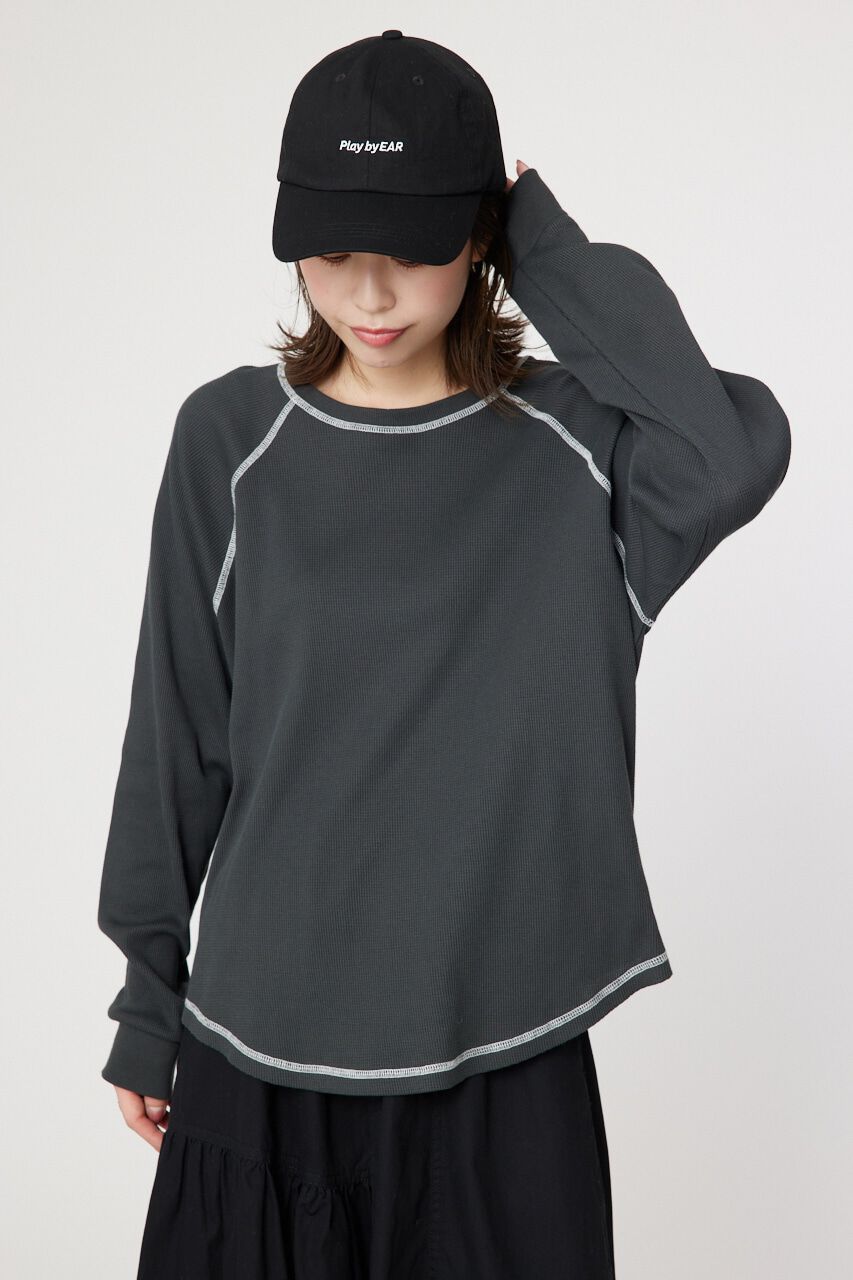 RODEO CROWNS「ワッフルラグランルーズトップス」|Tシャツ・カットソー|C.GRY